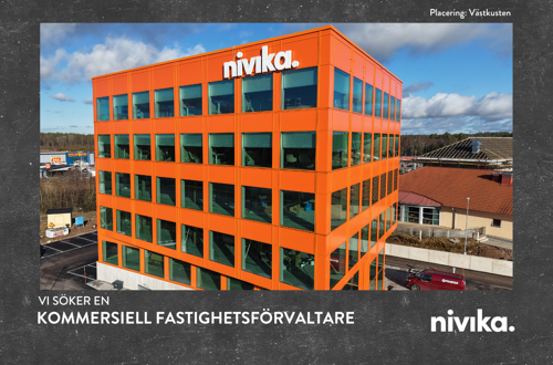 Bild Refugen 6 - Rekryteringsannons för kommersiell fastighetsförvaltare Västkusten | Nivika Fastigheter AB (publ) 