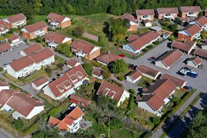 Flerbostadshus i Haverdal, bild tagen ovanifrån | Nivika Fastigheter AB (publ)